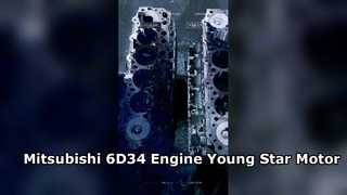 Motor de alta precisión de montaje de bloque corto Mitsubishi 6D34